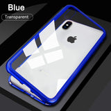 Magnetic Adsorption Metal Case For iPhone SE 2020 11 Pro Max Tempered Glass Back Case For iPhone XS Max XR X 8 7 6S 6 Plus Cover