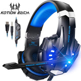 KOTION EACH Stereo Gaming Headset Casque Deep Bass Game Headphone with Microphone LED Light for PS4 Laptop PC Gamer