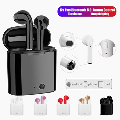 i7s TWS Wireless Earphones Bluetooth headphones sport Earbuds Headset With Mic Earpiece For Iphone Xiaomi Samsung Huawei oppo