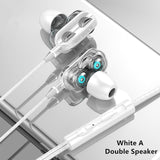 Olhveitra 3.5mm In Ear Earphones Wired Headset Gamer For Computer iPhone Samsung Xiaomi Dual Drive Stereo Sport Earbuds With Mic