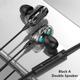 Olhveitra 3.5mm In Ear Earphones Wired Headset Gamer For Computer iPhone Samsung Xiaomi Dual Drive Stereo Sport Earbuds With Mic