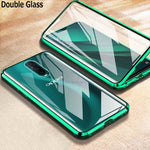 360 Magnetic Tempered Glass Case For Oppo A52 A72 A92 A91 A9 2020 Case Shockproof Alumium Metal Frame Cover OPPO Reno 3 Pro 2 Z