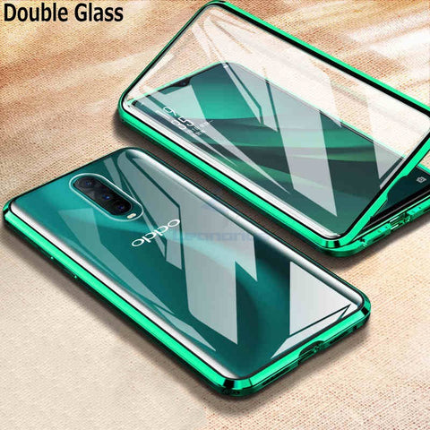 360 Magnetic Tempered Glass Case For Oppo A52 A72 A92 A91 A9 2020 Case Shockproof Alumium Metal Frame Cover OPPO Reno 3 Pro 2 Z